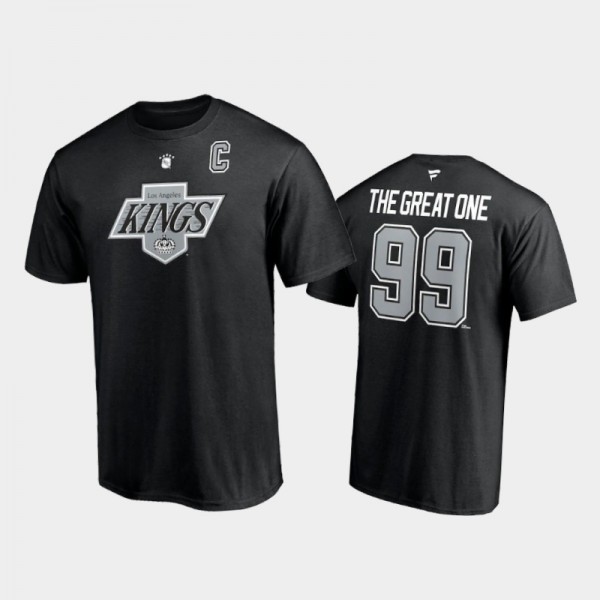 Men's Los Angeles Kings Wayne Gretzky #99 Nickname Retired Player Black T-Shirt