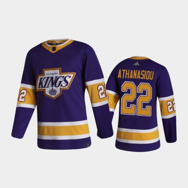Men's Los Angeles Kings Andreas Athanasiou #22 Reverse Retro 2020-21 Purple Special Edition Authentic Pro Jersey