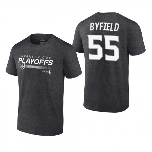 Quinton Byfield 2022 Stanley Cup Playoffs Charcoal LA Kings T-Shirt
