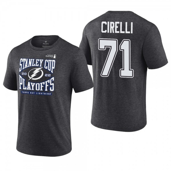 Anthony Cirelli 2022 Stanley Cup Playoffs Charcoal Lightning T-Shirt