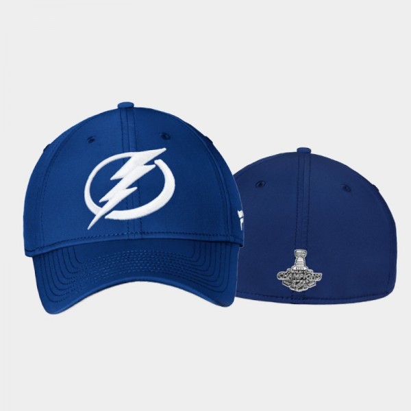 Men Tampa Bay Lightning 2020 Stanley Cup Champions primary Logo Flex Blue Hat