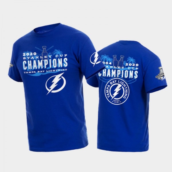 Men Tampa Bay Lightning 2Times Stanley Cup Champions Blue T-Shirt
