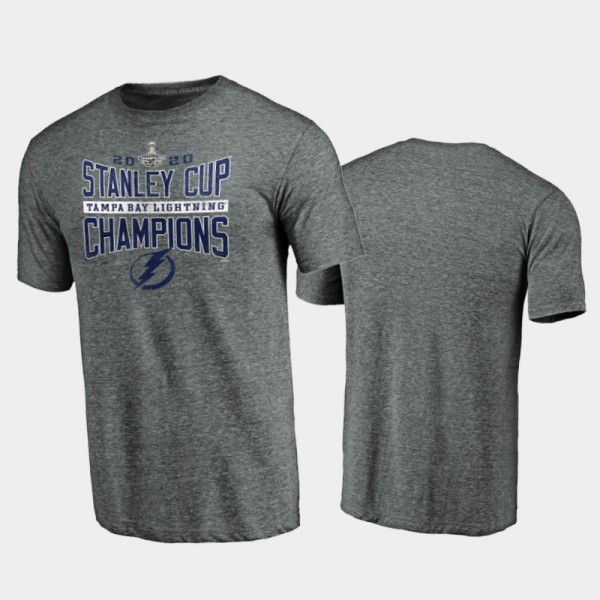 Men's Tampa Bay Lightning 2020 Stanley Cup Champions Odd Man Rush Team Heather Gray T-Shirt