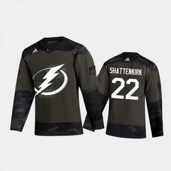 Tampa Bay Lightning Kevin Shattenkirk #22 2019 Veterans Day Camo Practice Authentic Jersey