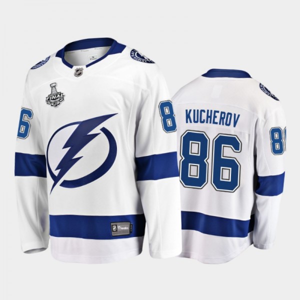 Tampa Bay Lightning Nikita Kucherov #86 2020 Stanley Cup Final White Breakaway Player Away Jersey