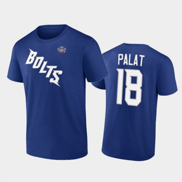 Men Tampa Bay Lightning Ondrej Palat #18 2022 Stadium Series Navy T-Shirt