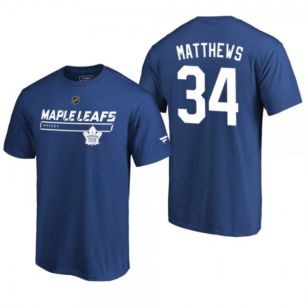 Men's Toronto Maple Leafs Auston Matthews #34 Rinkside Collection Prime Authentic Pro Blue T-shirt