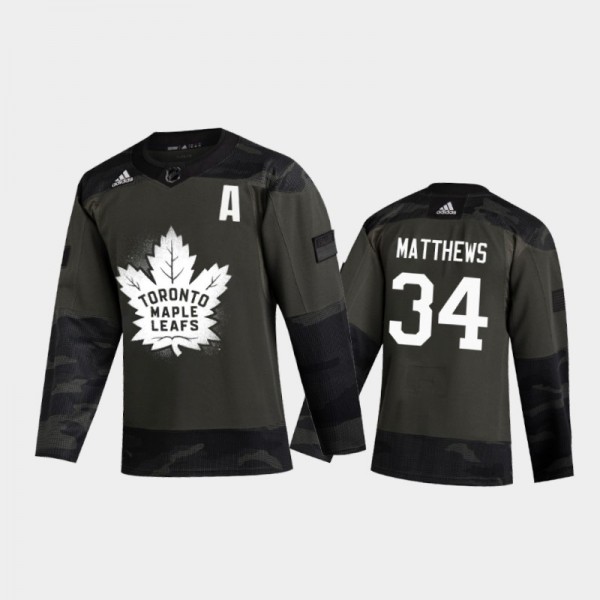 Toronto Maple Leafs Auston Matthews #34 2019 Veterans Day Camo Practice Authentic Jersey