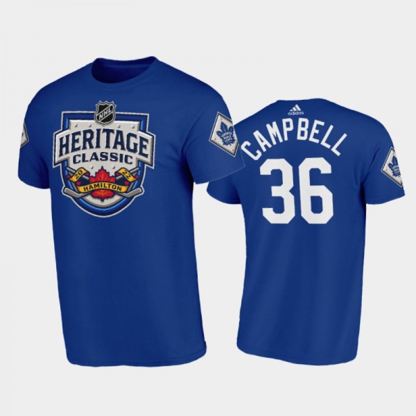 Men Toronto Maple Leafs Jack Campbell #36 2022 Heritage Classic Blue T-Shirt