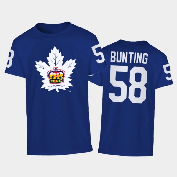 Men Toronto Maple Leafs Michael Bunting #58 Marlies Campus Crew Royal T-Shirt