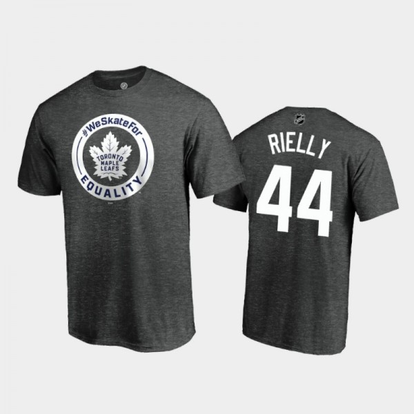 Toronto Maple Leafs Morgan Rielly #44 Equality We Skate For Heather Charcoal T-Shirt