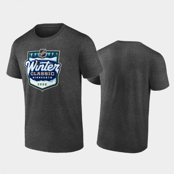 Men NHL 2022 Winter Classic Event Logo Charcoal T-Shirt