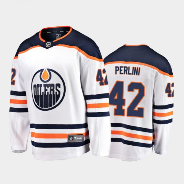 Edmonton Oilers #42 Brendan Perlini Away White 202...