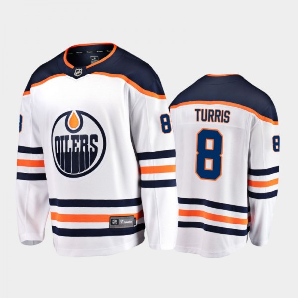 Edmonton Oilers Kyle Turris #8 Away White 2020-21 ...