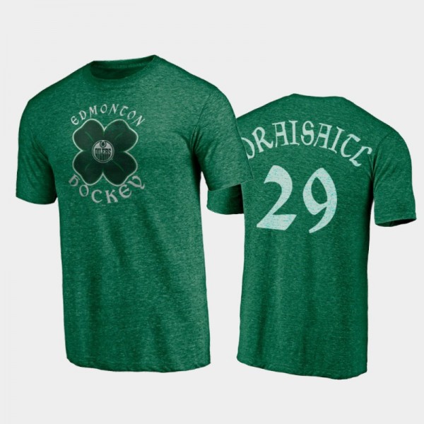 Men's Edmonton Oilers Leon Draisaitl #29 Celtic St. Patrick's Day Kelly Green T-Shirt