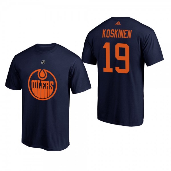 Edmonton Oilers Mikko Koskinen #19 Authentic Stack Alternate Navy T-Shirt Men's