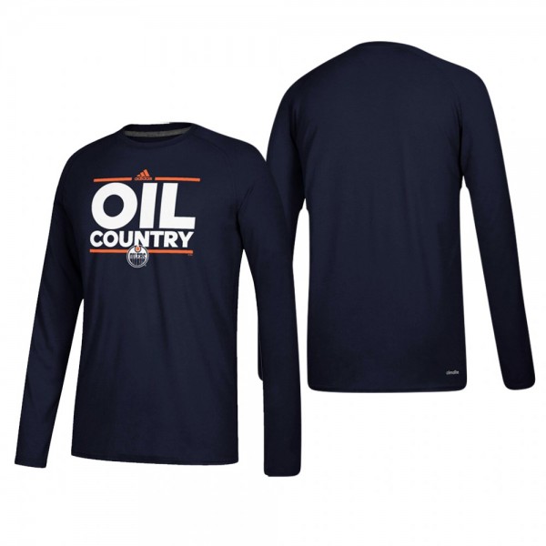 Men's Edmonton Oilers Ultimate Dassler Long Sleeve Local Navy T-Shirt
