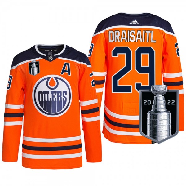 Leon Draisaitl Edmonton Oilers Orange Jersey 2022 Stanley Cup Playoffs