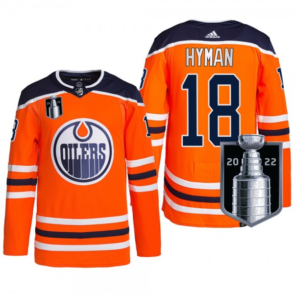Zach Hyman Edmonton Oilers Orange Jersey 2022 Stan...