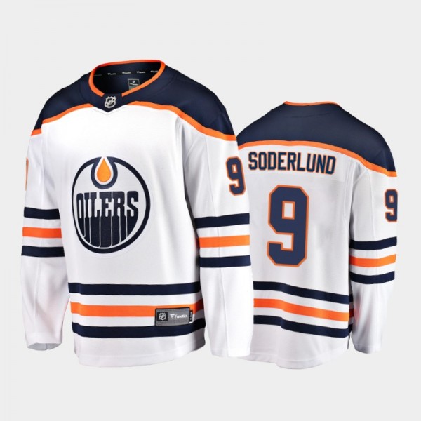 Edmonton Oilers #9 Tim Soderlund Away White 2021 J...
