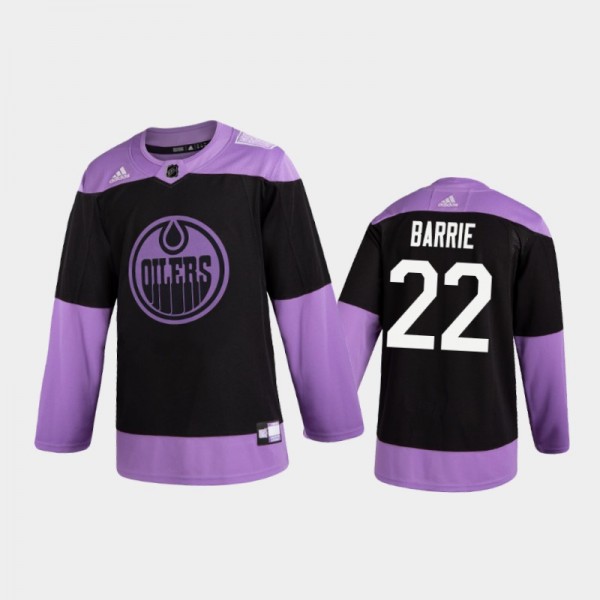 Men's Tyson Barrie #22 Edmonton Oilers 2020 Hockey Fights Cancer Black Practice Jersey