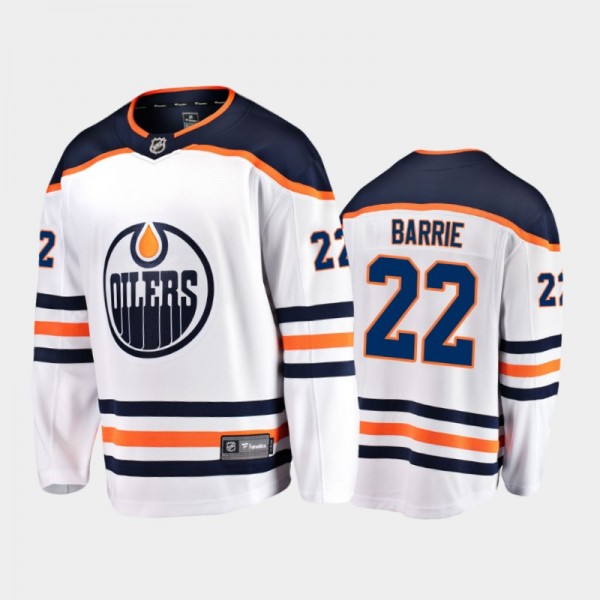 Edmonton Oilers Tyson Barrie #22 Away White 2020-21 Breakaway Player Jersey