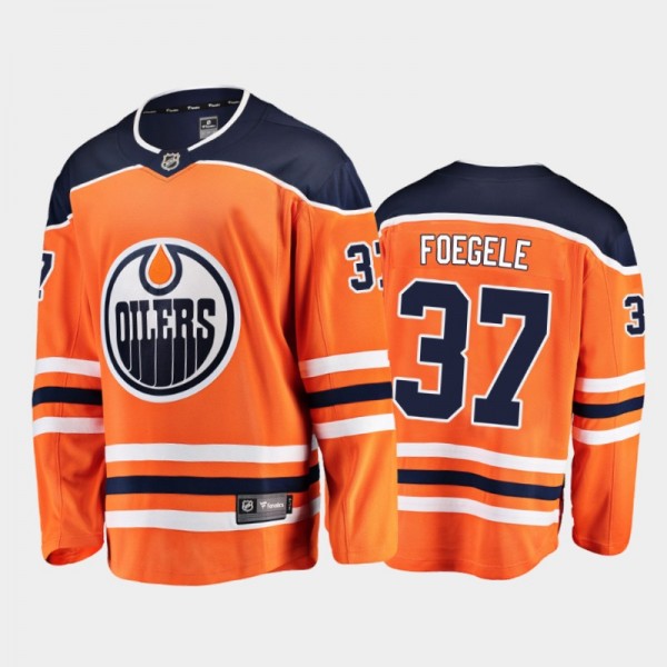 Edmonton Oilers #37 Warren Foegele Home Orange 202...