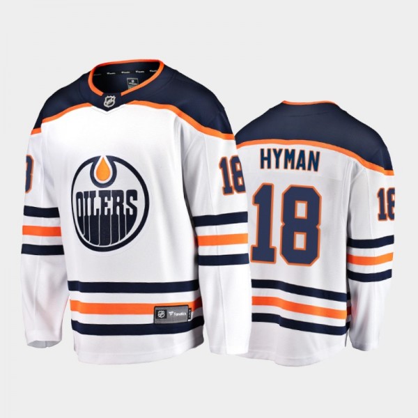 Edmonton Oilers #18 Zach Hyman Away White 2021 Pla...