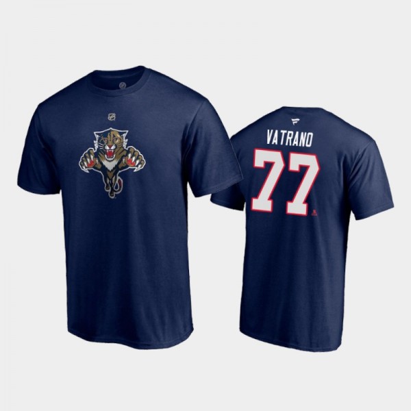 Men's Florida Panthers Frank Vatrano #77 Special Edition Authentic Stack 2021 Reverse Retro Navy T-Shirt