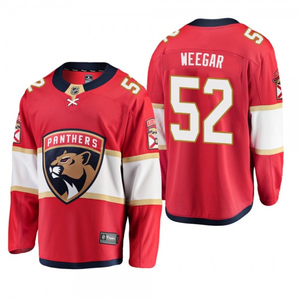 MacKenzie Weegar #52 Florida Panthers Breakaway Home Red Player Discount Jersey