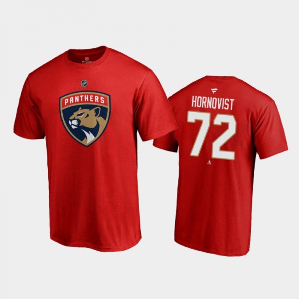 Panthers Patric Hornqvist #72 Authentic Stack Name & Number Red T-Shirt