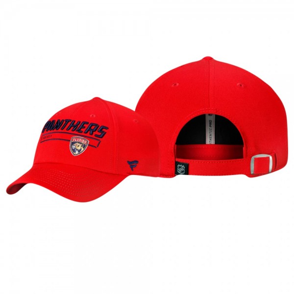 Florida Panthers Red Authentic Pro Rinkside Fundamental Adjustable Hat