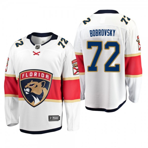 Florida Panthers Sergei Bobrovsky #72 Away Breakaway Player White Jersey