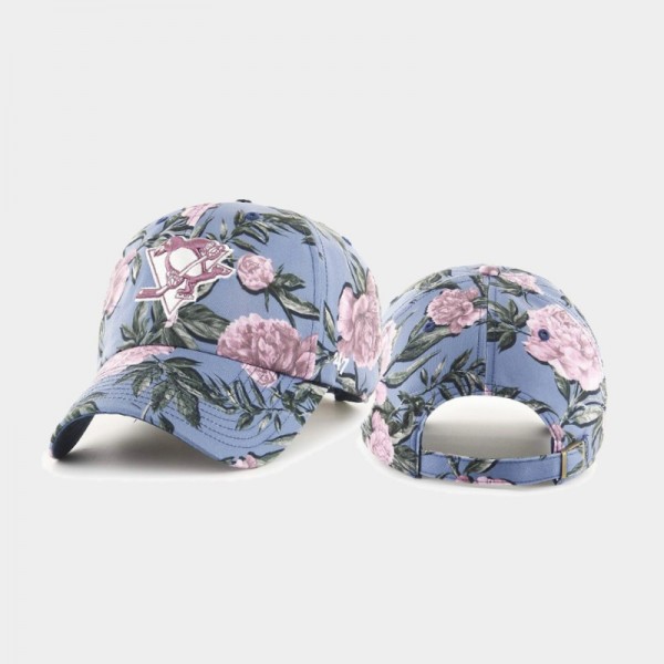 Women's Pittsburgh Penguins Peony Clean Up Floral Fashion Blue Hat