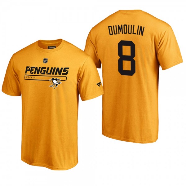 Men's Pittsburgh Penguins Brian Dumoulin #8 Rinkside Collection Prime Authentic Pro Gold T-shirt