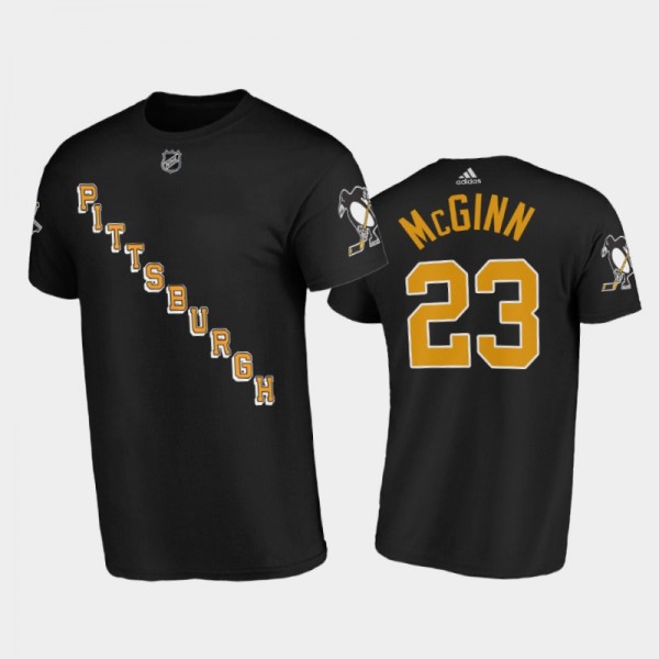 Men Pittsburgh Penguins Brock McGinn #23 Third Black T-Shirt
