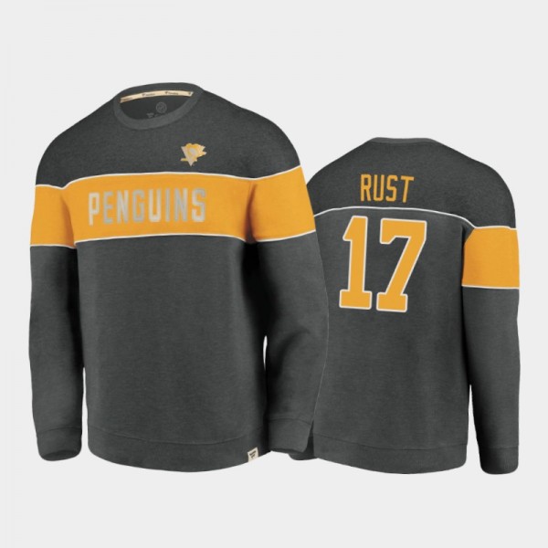 Men's Pittsburgh Penguins Bryan Rust #17 Varsity Reserve Charcoal Sweatshirt