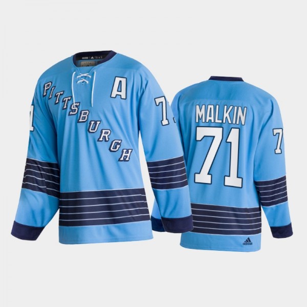 Penguins Evgeni Malkin #71 Team Classics Blue Heritage Jersey