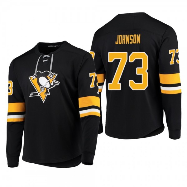 Penguins Jack Johnson #73 Adidas Platinum Long Sle...