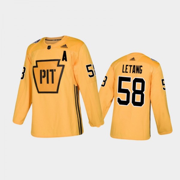 Men's Pittsburgh Penguins Kris Letang #58 Practice...