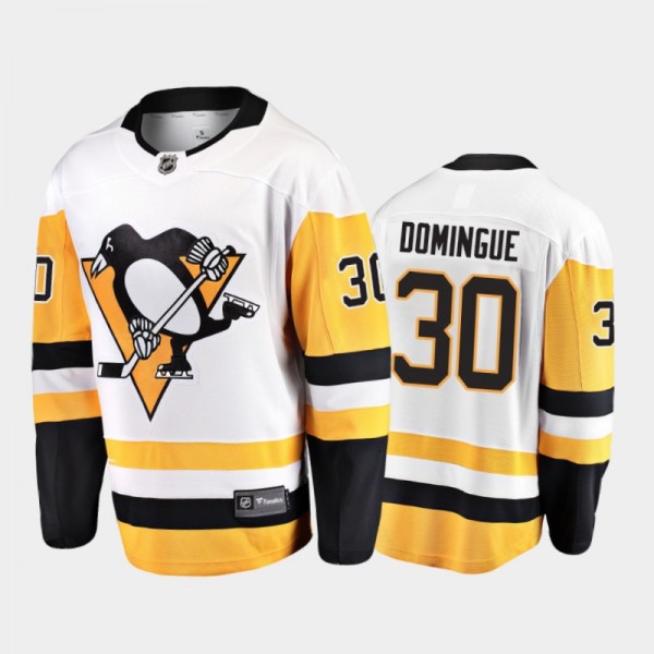 Pittsburgh Penguins #30 Louis Domingue Away White 2021-22 Player Jersey