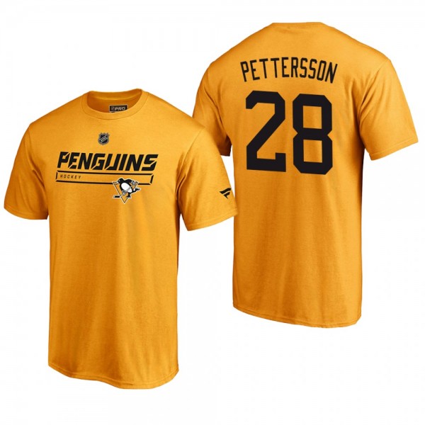Men's Pittsburgh Penguins Marcus Pettersson #28 Rinkside Collection Prime Authentic Pro Gold T-shirt