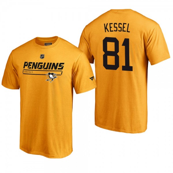 Men's Pittsburgh Penguins Phil Kessel #81 Rinkside Collection Prime Authentic Pro Gold T-shirt