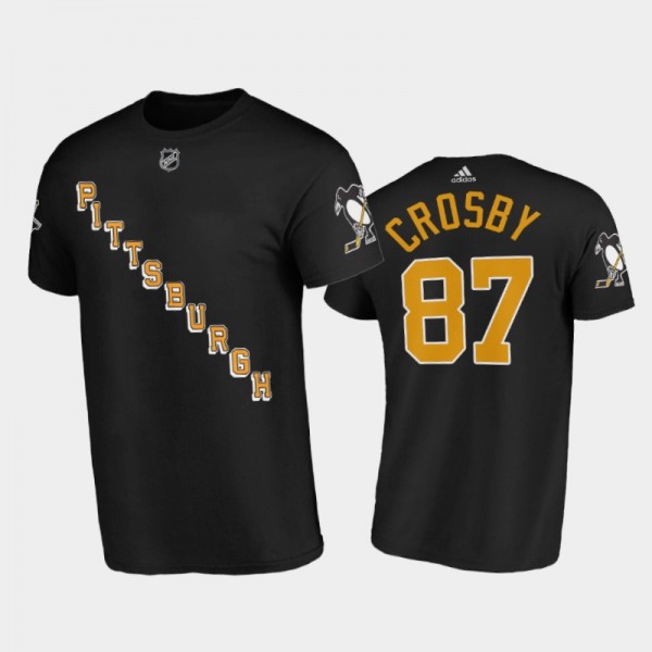 Men Pittsburgh Penguins Sidney Crosby #87 Third Black T-Shirt