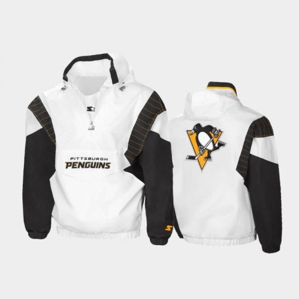 Men's Pittsburgh Penguins Spring Trainer Half-Zip White Jacket