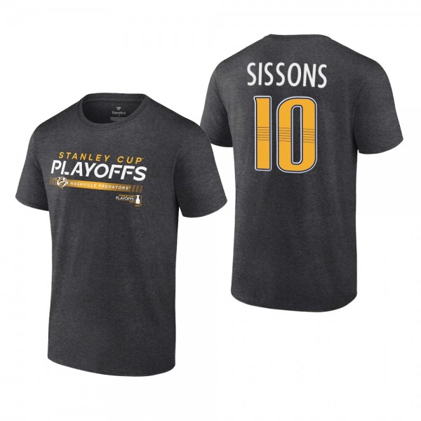 Colton Sissons 2022 Stanley Cup Playoffs Nashville Predators Charcoal T-Shirt