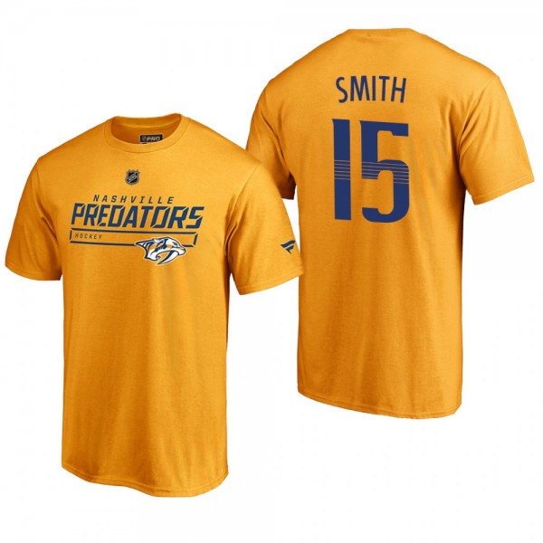 Nashville Predators Craig Smith #15 Rinkside Collection Prime Authentic Pro Gold T-shirt - Men's