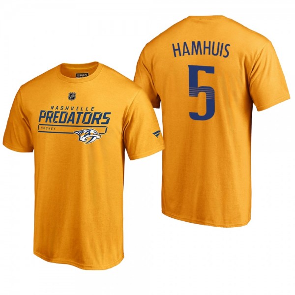 Nashville Predators Dan Hamhuis #5 Rinkside Collection Prime Authentic Pro Gold T-shirt - Men's