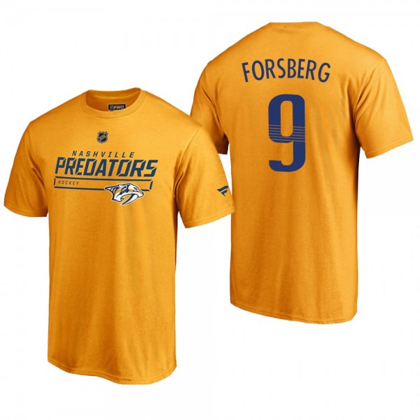 Nashville Predators Filip Forsberg #9 Rinkside Collection Prime Authentic Pro Gold T-shirt - Men's