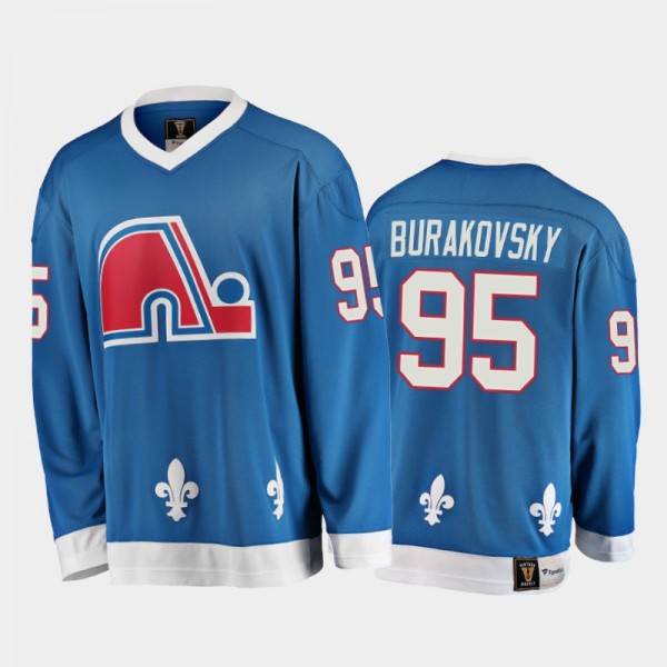 Andre Burakovsky #95 Quebec Nordiques Heritage Vintage Blue 25th Season Jersey